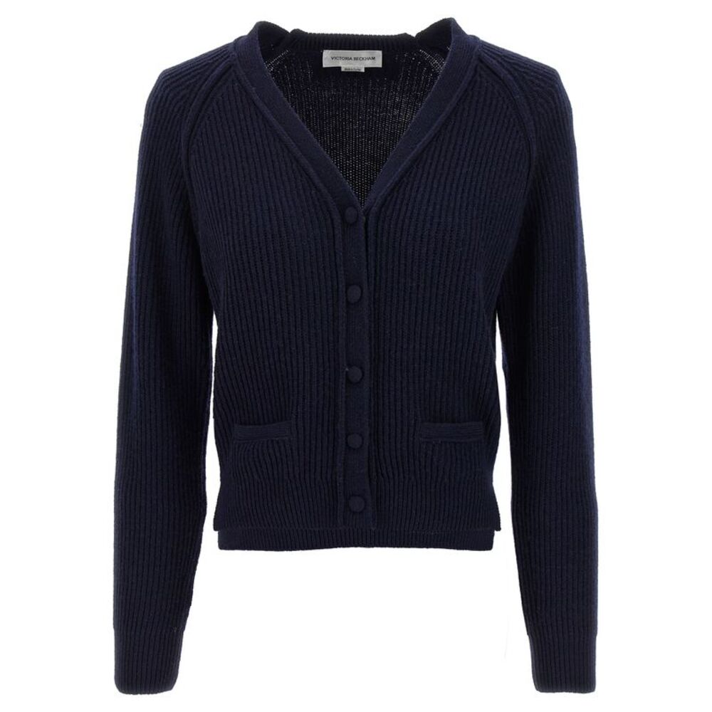 Victoria Beckham Blue Wool Women's Cardigan